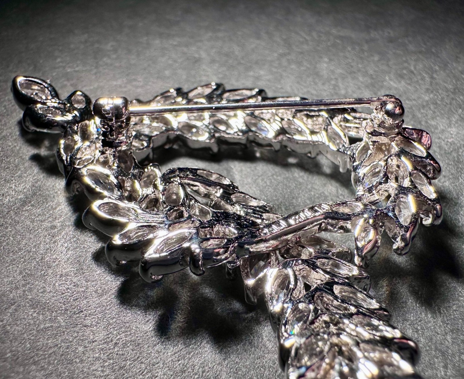 VTG Nolan Miller Glamour Collection Magical Marquise Knot Pin Red Carpet Bling