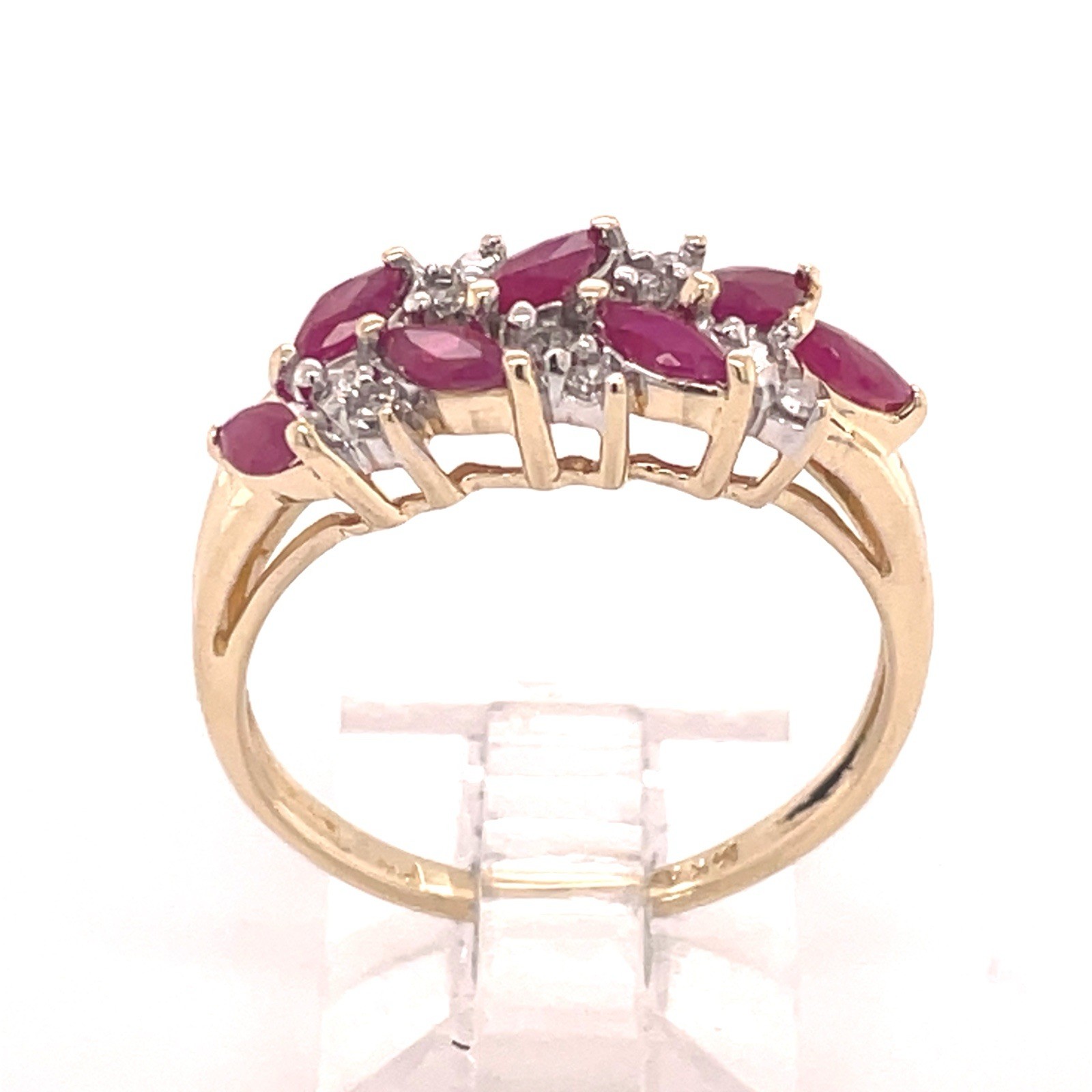 14k Yellow Gold .90 Ct Marquise Ruby & Diamond Accent Ring Size 7-1/8 – 2.7 Gr.