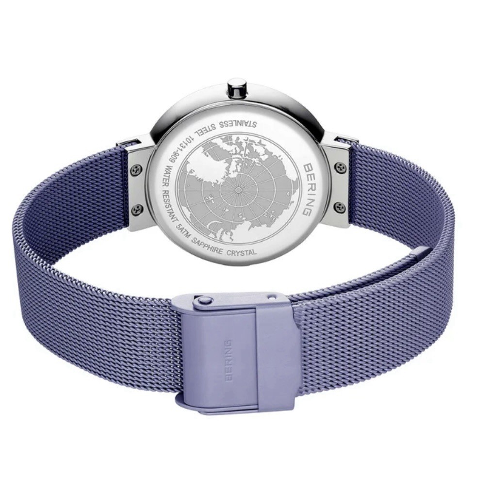 Bering Classic Stainless Steel Lavender Dial Ladies Quartz 31mm Watch 10131-909