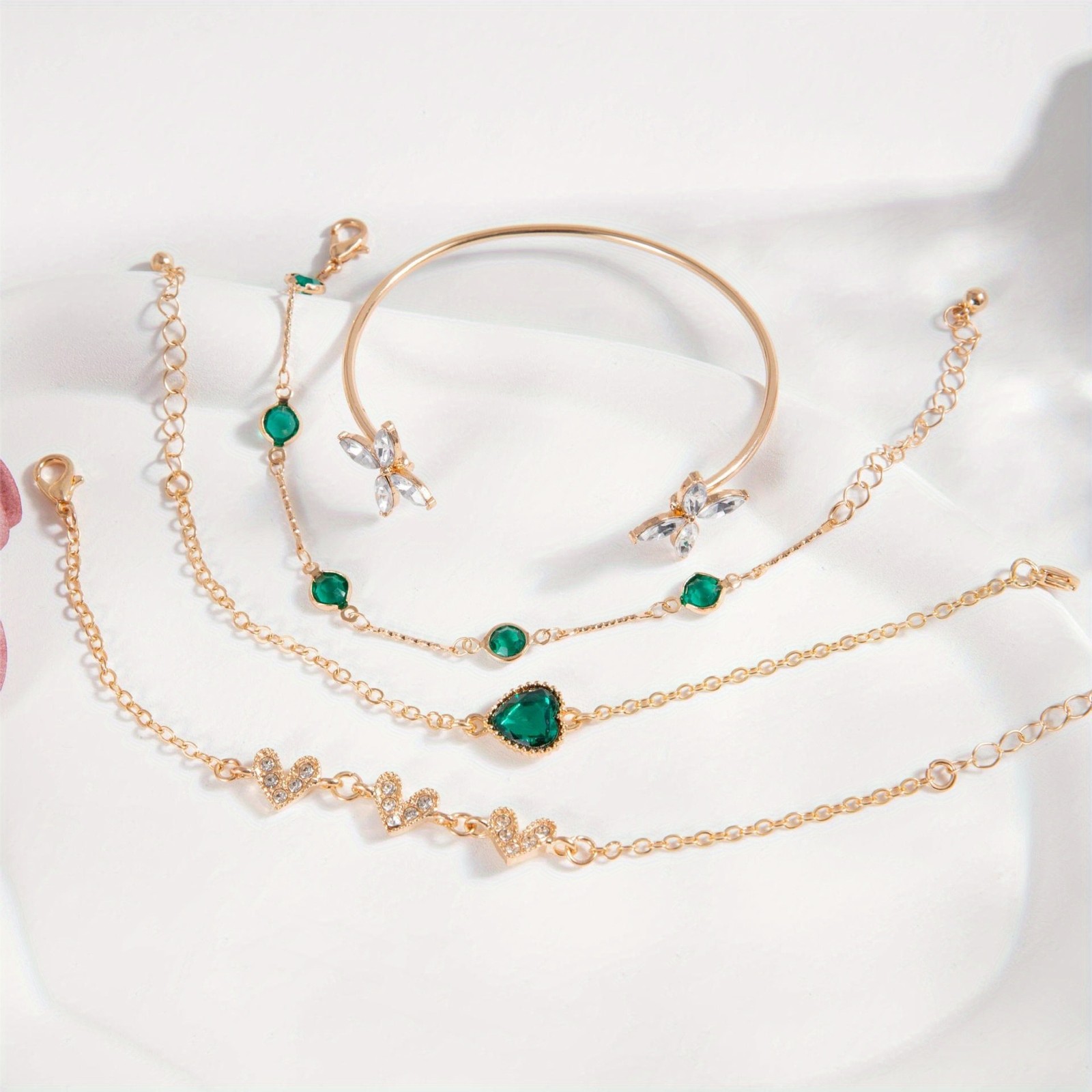 20Pcs Dainty Layered Chain Bracelets Adjustable Bangle Link Bracelet Set Women