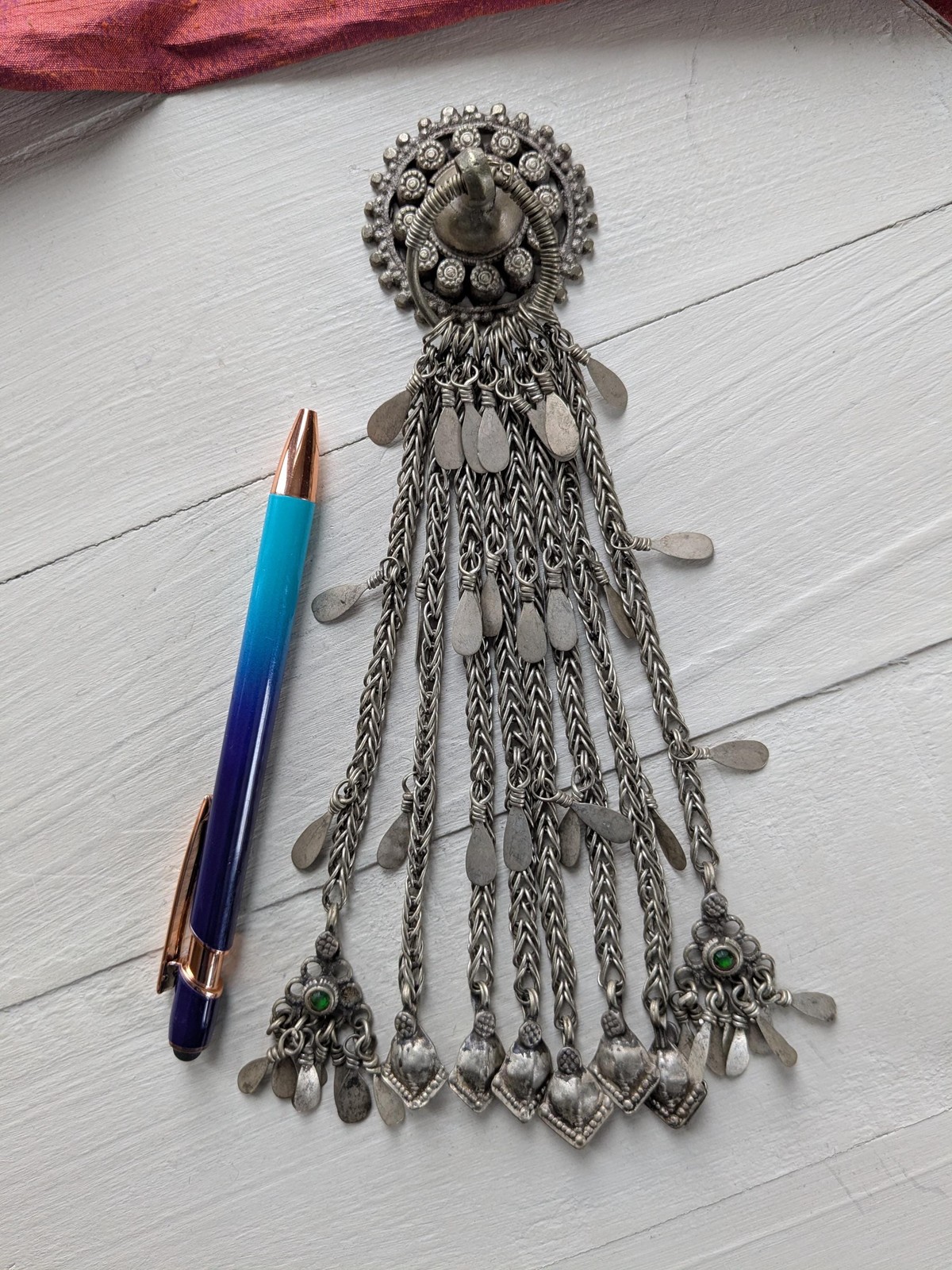 Vintage Kuchi Tribal Pendant Jingling Adornment 8.5″ (20637)