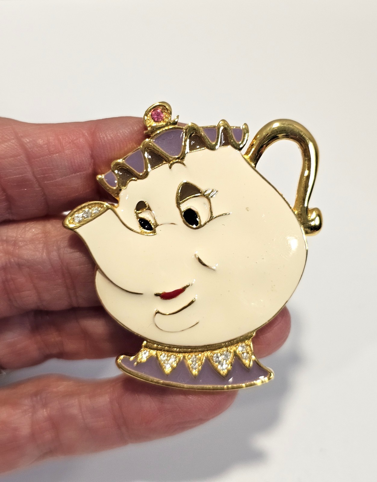Disney Mrs. Potts tea pot enamel brooch