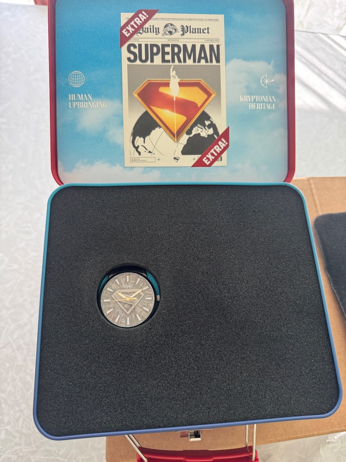 RARE NEW Fossil x Superman LE1207SET 986/2538 Watch & Pin Set