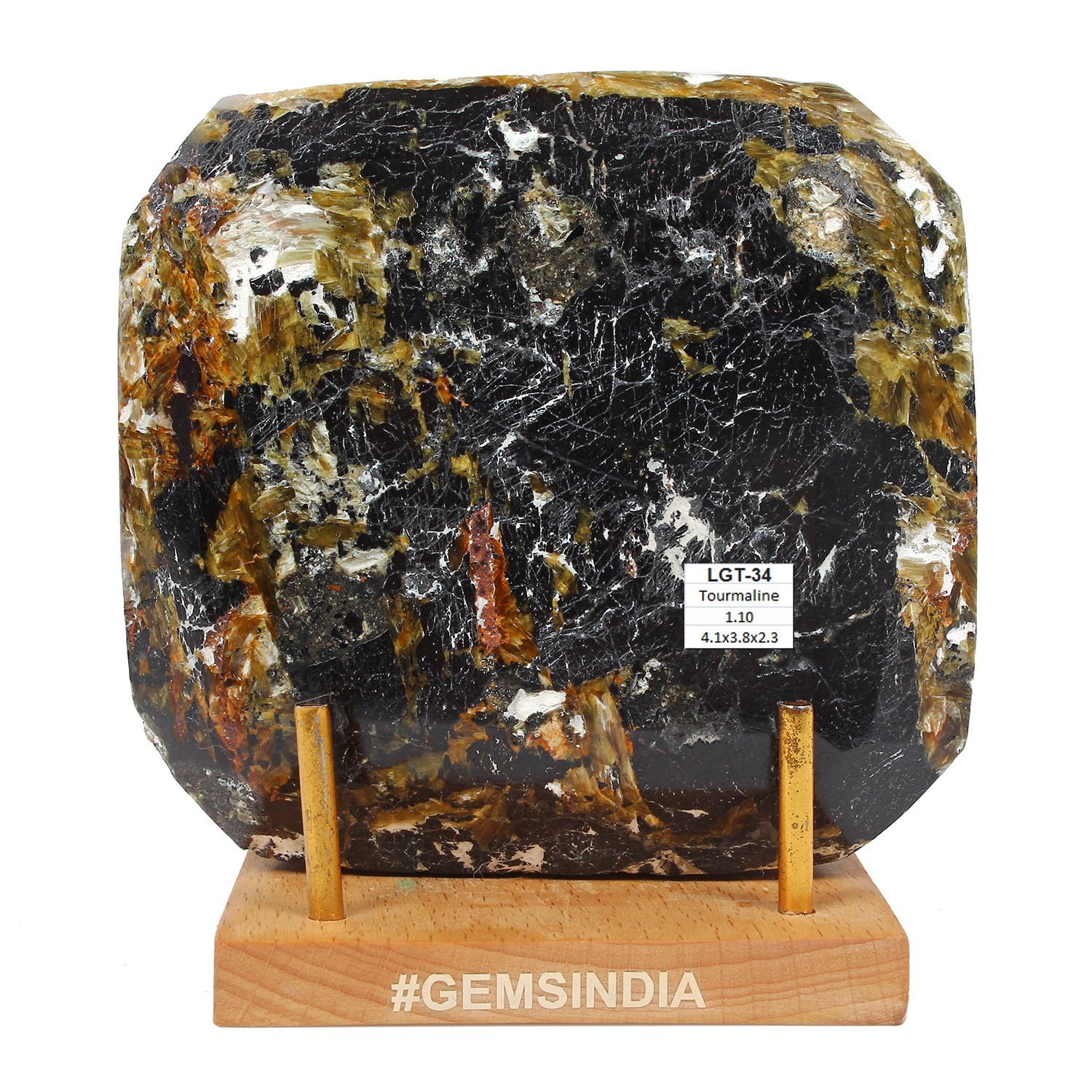 1.1 Kg Natural Black Tourmaline Collectors’ Grade Untreated Emerald Cut Gemstone