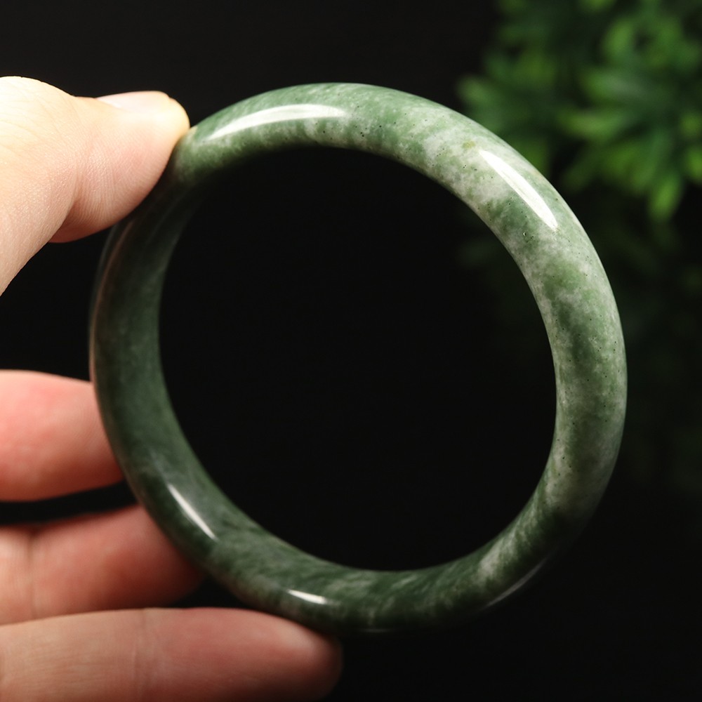 62mm Grade A 100% Natural Green Jade Bangle Bracelet Chinese Guizhou Jade V0888