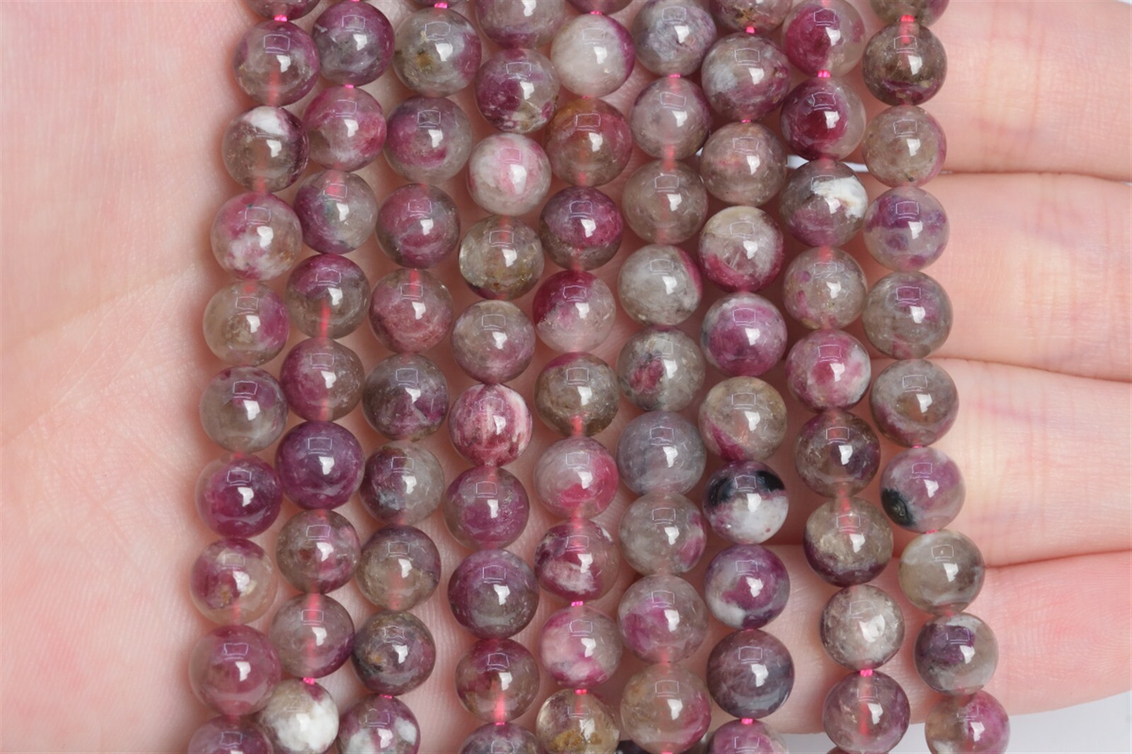 6MM Genuine Natural Tourmaline Semi Transparent Beads Grade A Round Loose Beads