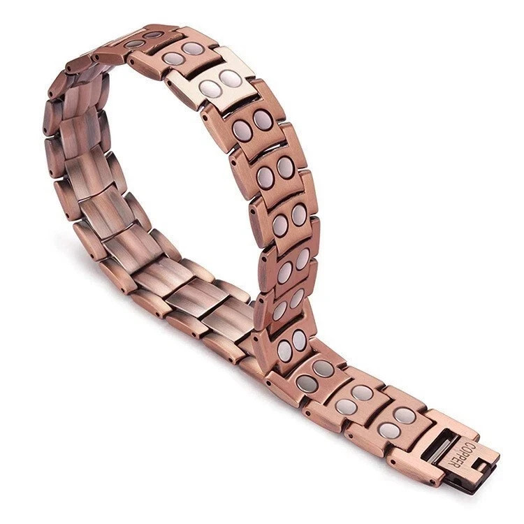 2 Pack Pure Copper Magnetic Bracelet Arthritis Pain Therapy Energy Cuff Bangle