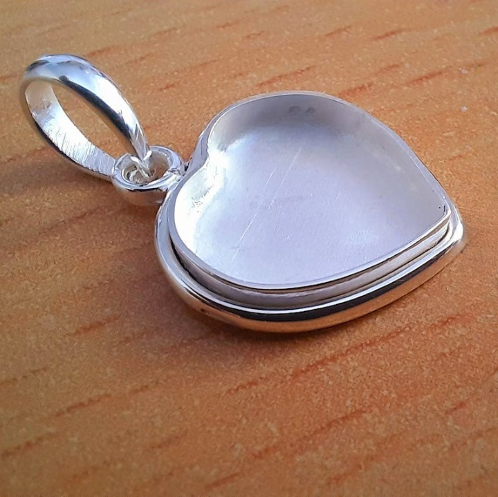 925 Sterling Silver Classic 8mm Heart Locket Pendant Handmade Jewelry Gift