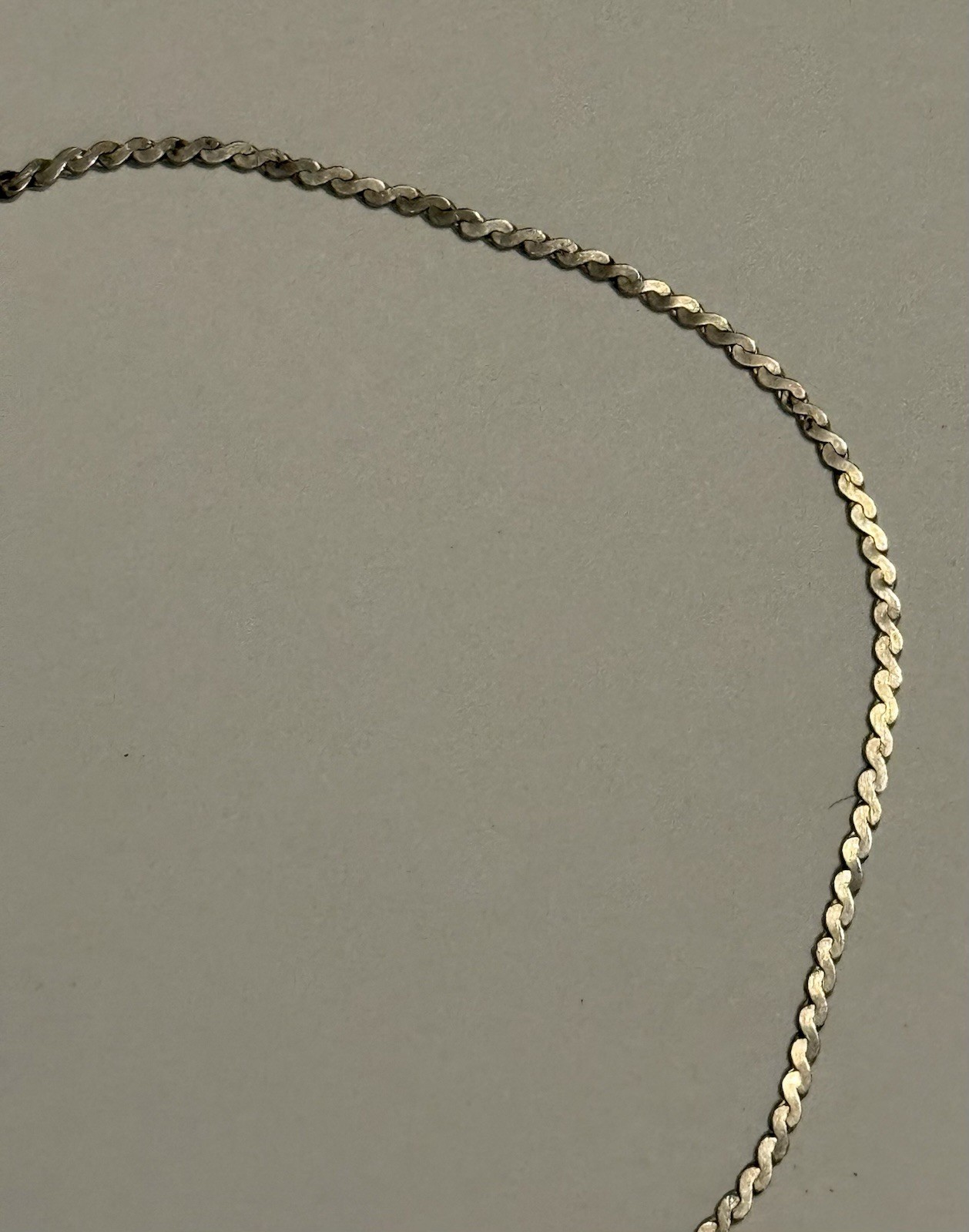 Vintage UnoAerre Italy 925 Sterling Silver Serpentine Flat Link Chain Bracelet7”