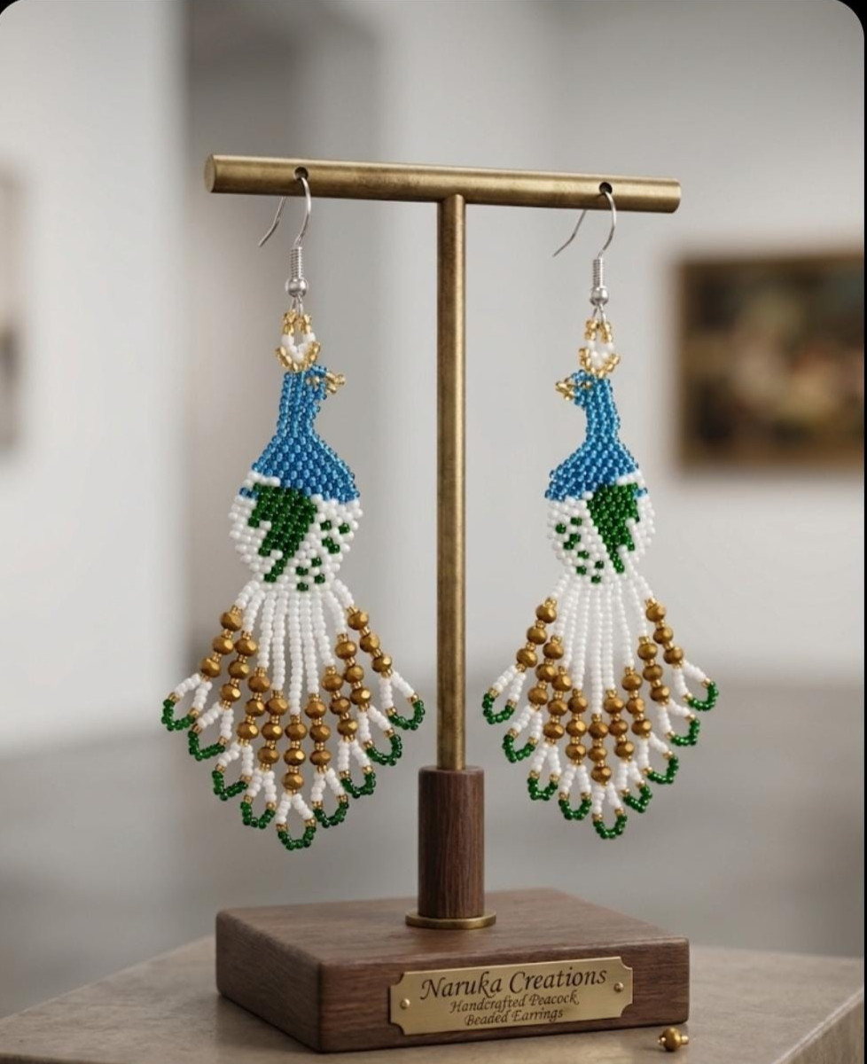 Boho Tribal Earrings American Native Earrings Large Seed Beads Earrings