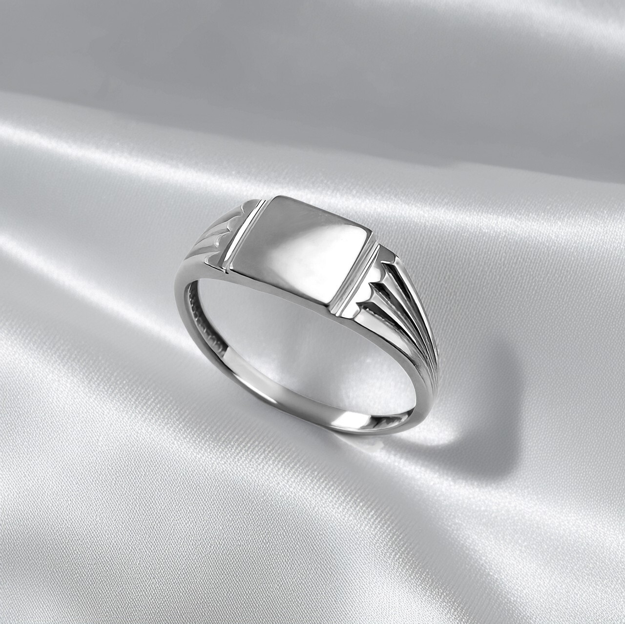 Square Gold Baby Signet Ring | 10k & 14k Yellow, White, Rose Gold | Sizes 1-7