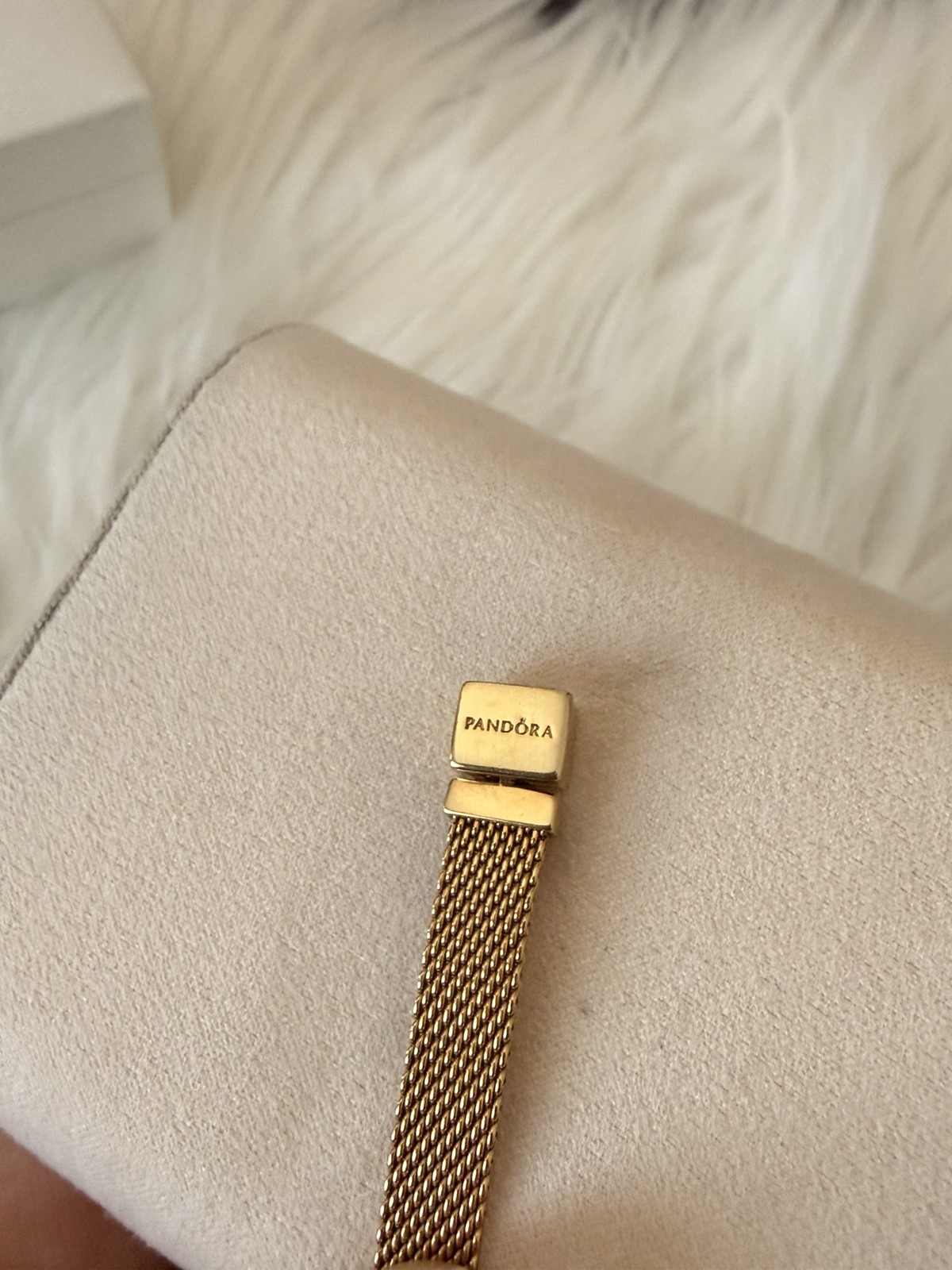 Pandora Reflexions Gold Bracelet 16cm Mesh Chain Gold-Plated Good Condition
