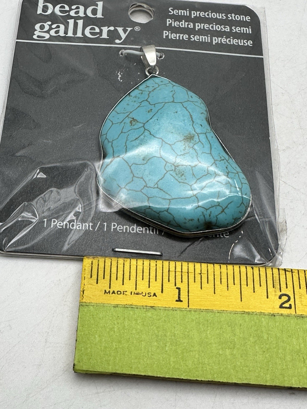 Halcraft Bead Gallery Semi Precious Stone Pendant Turquoise Dyed Howlite Drop