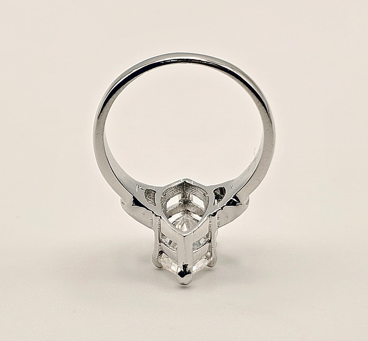 Rare 2.75 Ct Marquise Cut Certified Treated White Diamond Ring In 925 Silver