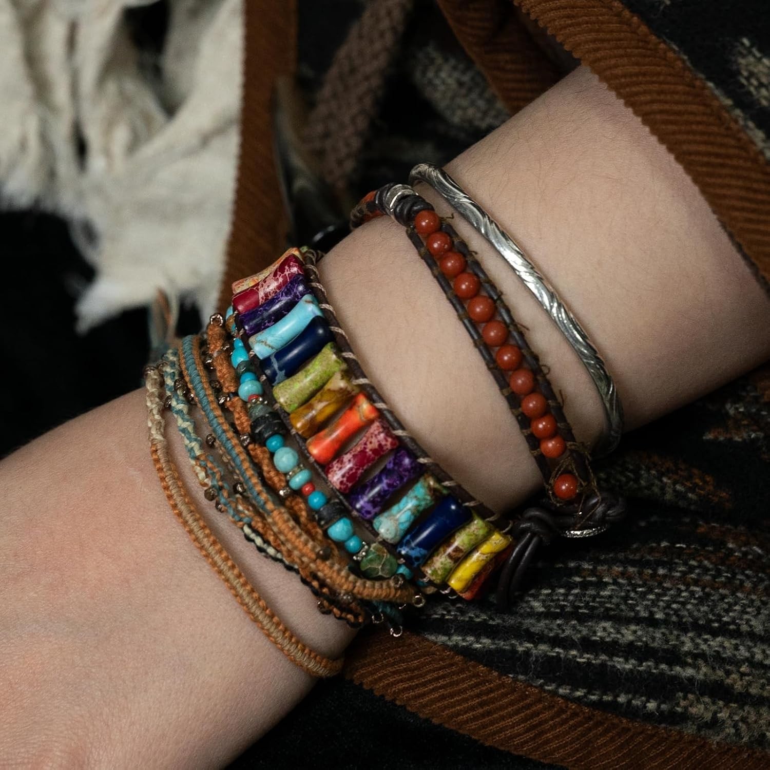 Inspirational 7 Chakra Bracelet – Handmade Natural Stone Jewelry for Self-Love