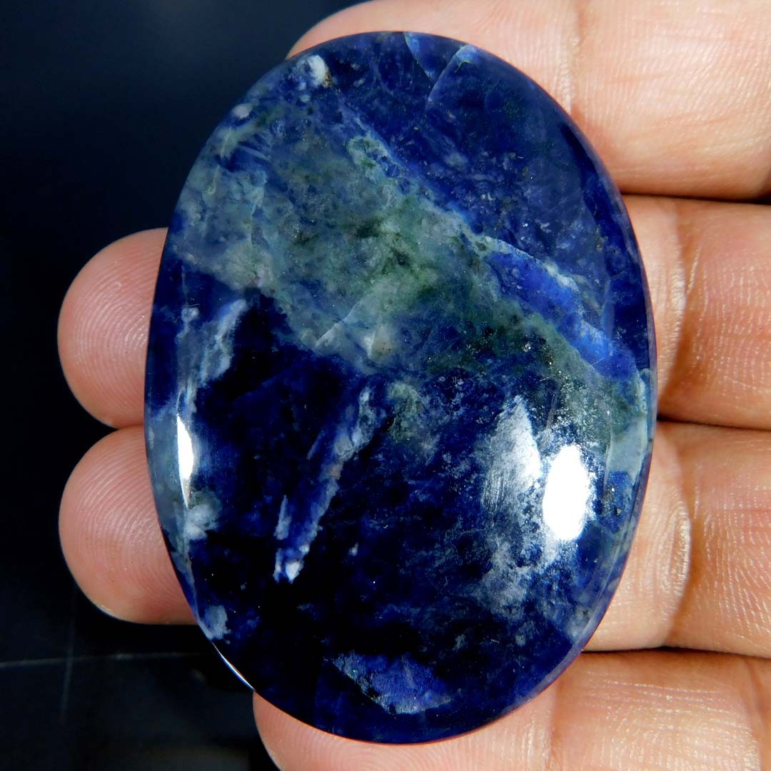Natural Unique Blue Sodalite Oval Cabochon 81.00Cts. Loose Gemstone