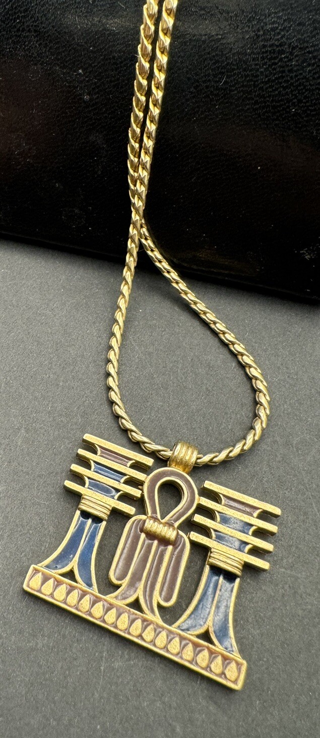 Mid Century Vintage D’Orlan Necklace Egyptian Revival Stunning Statement Piece