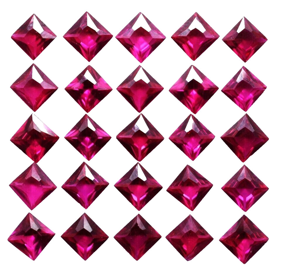 6.80Ct Natural Red Ruby Square Cut 20Pcs 4mm Lot Loose Gemstone Certified U13