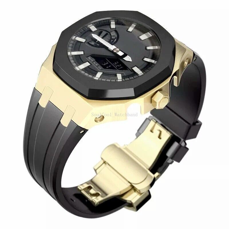 Gen 5th Metal Watch Bezel Case Mod Kit With Rubber Band For Casioak GA 2100/2110