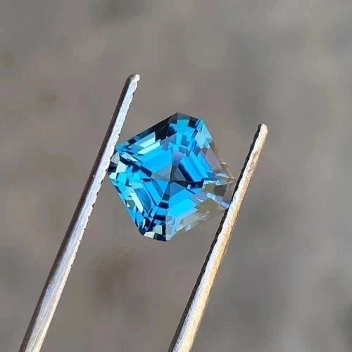 Natural 9.25 Ct Blue Aquamarine Asscher Cut Loose Certified Jewelry Gemstone