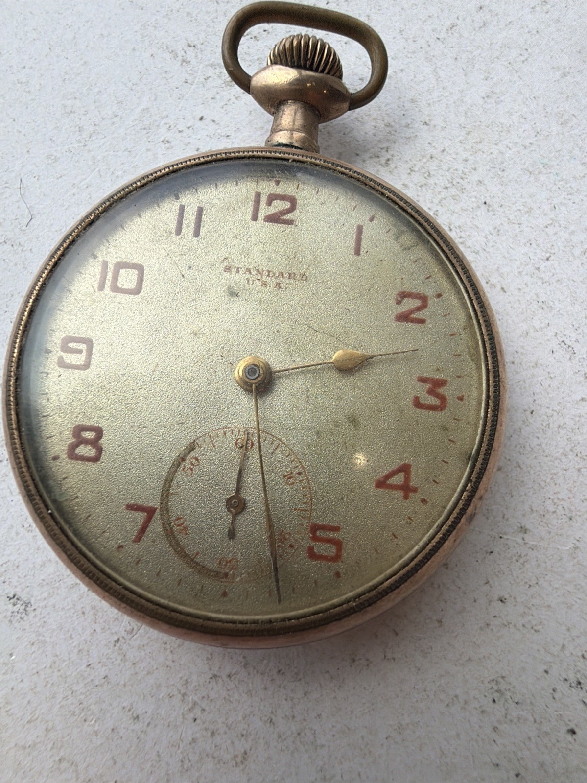 AT73 Standard USA Pocket Watch 48.7mm Mechanical 5 Years Gold Filled Sold As Is