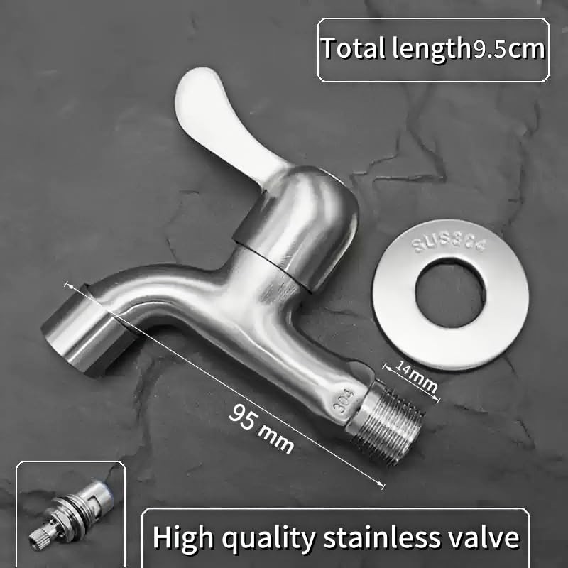 Outdoor Garden Spigot Faucet, 1/2″ Male Inlet, Easy Install Utility Sink Tap