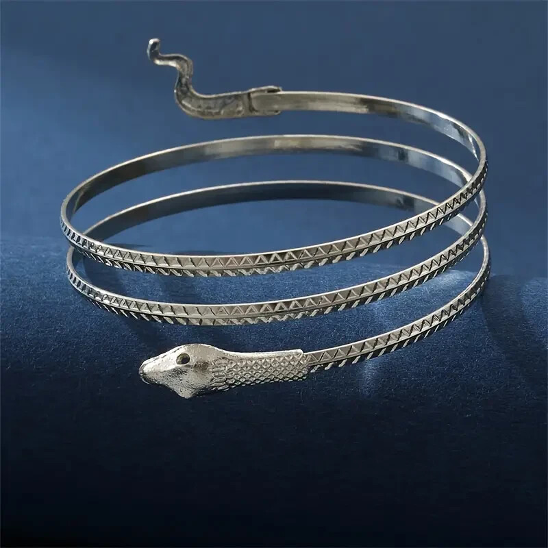 Elegant Unique 925 Sterling Silver New Charms Snake Design Bracelet Bangle Cuff
