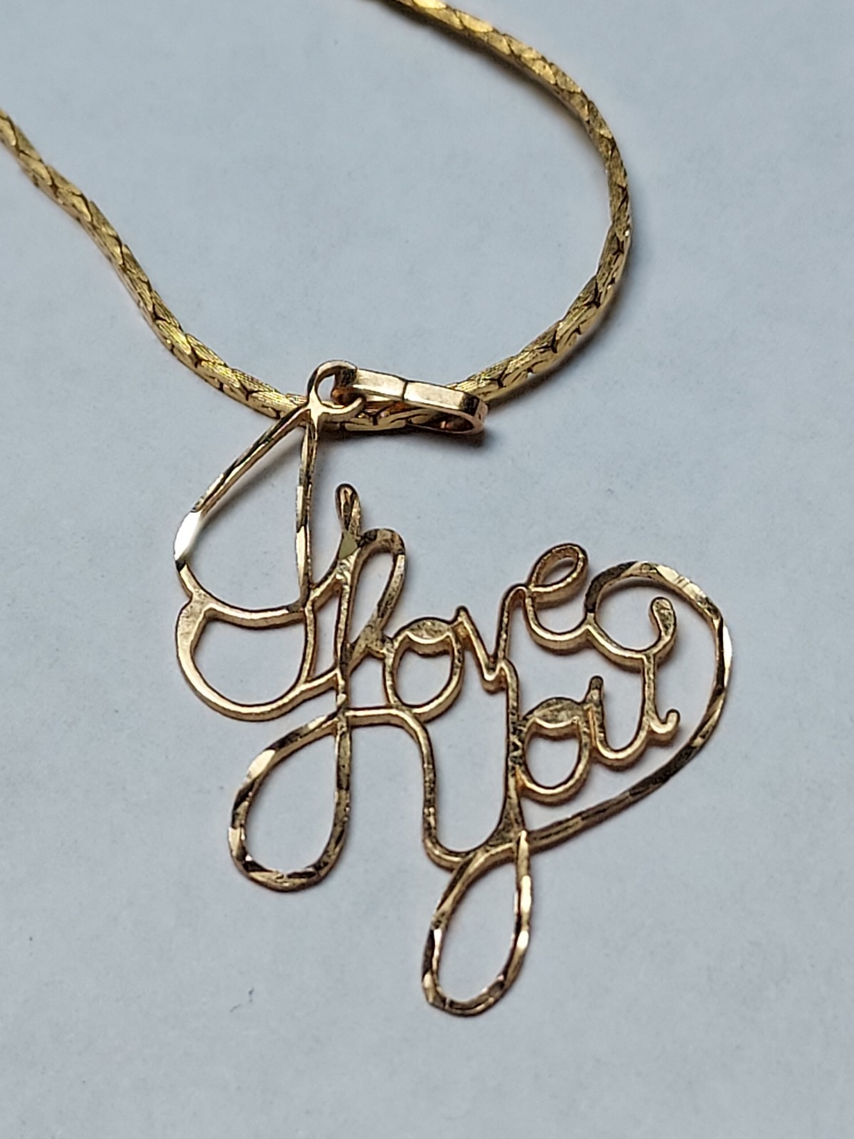 14k Gold I Love You Necklace / Charm