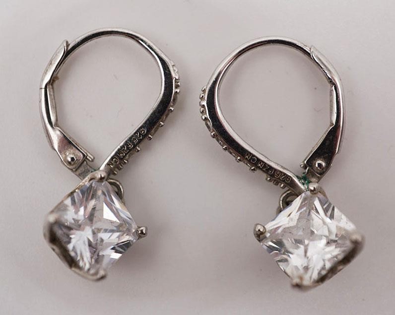Sterling Silver .925 FZN CN Fuzion Creations CZ Earrings Fashion Jewelry