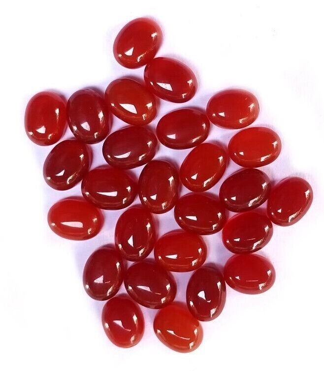Natural Red Onyx Oval Cabochon, Calibrated Size Loose Gemstone All Size Jewelry.