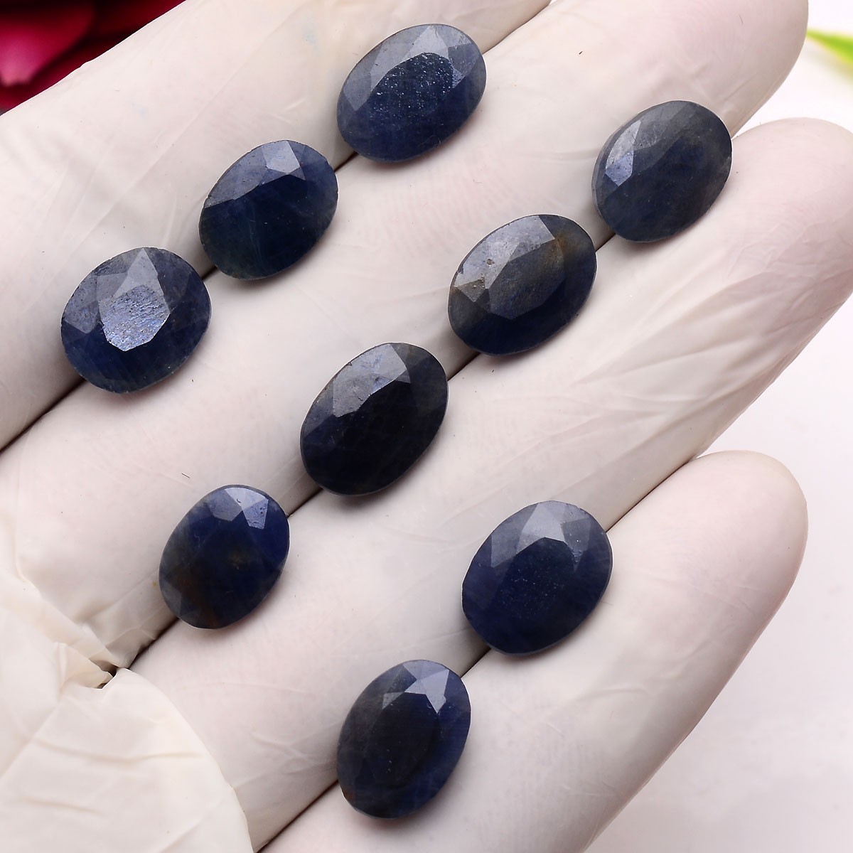 9 Pcs Natural Madagascar Sapphire 11.85mm-13.35mm Oval Cut Untreated Gemstones
