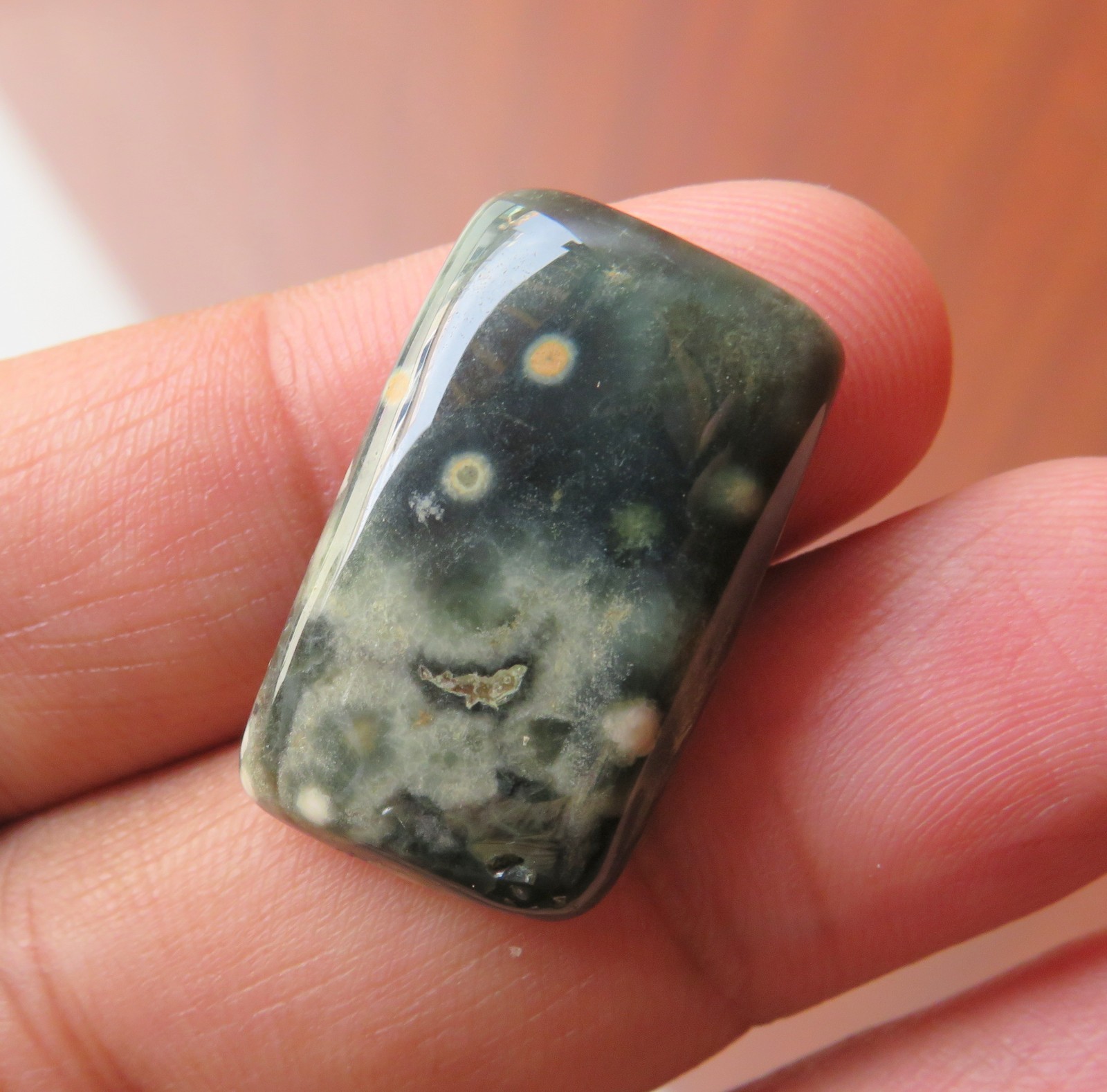 Ocean Jasper Loose Rectangle Cabochan , 26x16x6MM Jasper Gemstone For Jewelry
