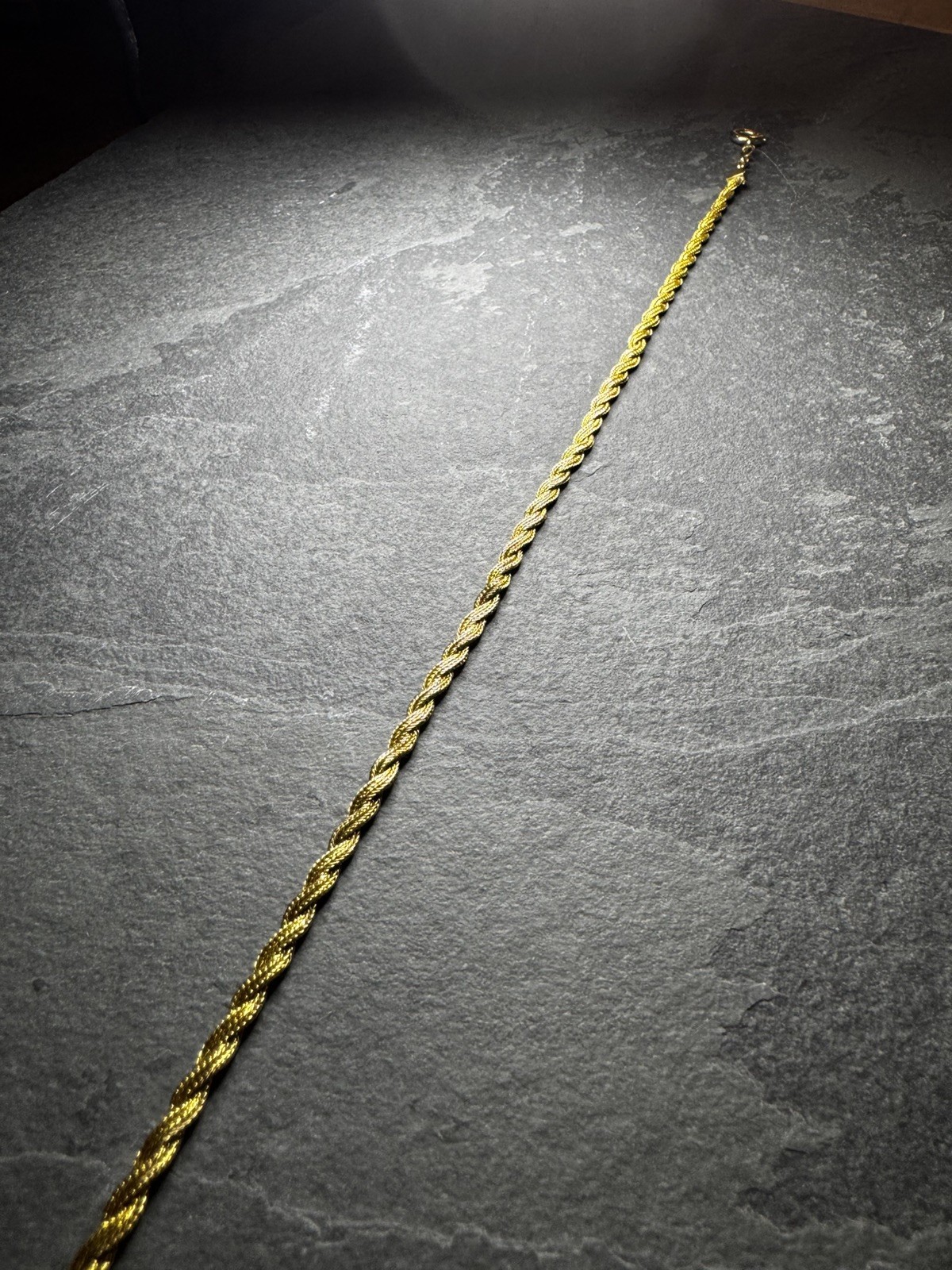 14k Solid Yellow Gold Braided Foxtail Wheat Necklace Pendant Chain 16” 4mm