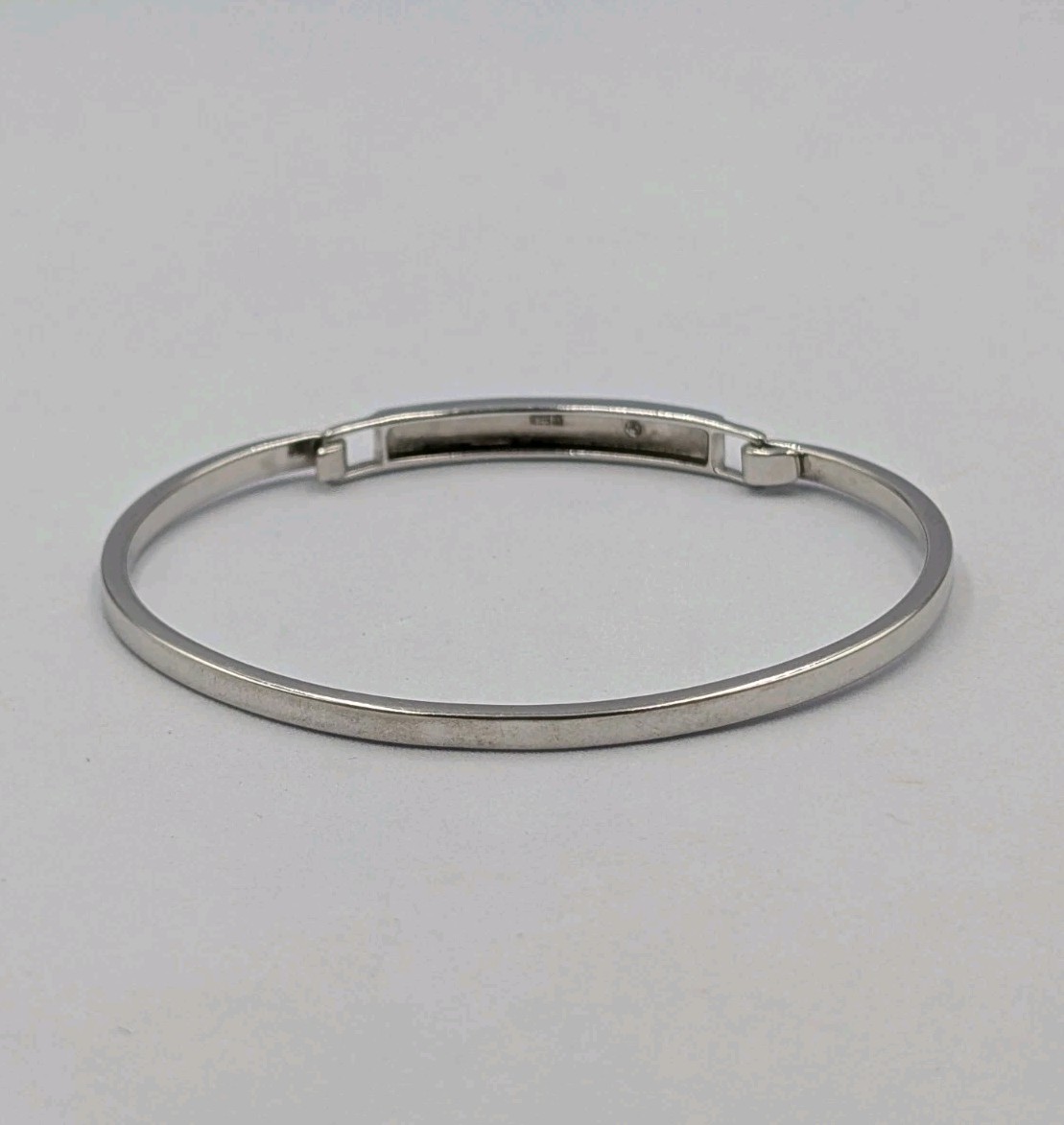 Jewelry Concepts Inc Sterling 925 Diamond Accent Engravable ID Bangle Bracelet