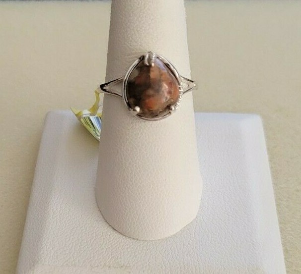 Matrix Fire Opal 925 Sterling Silver Ring (Size 8) 3.60 CTS
