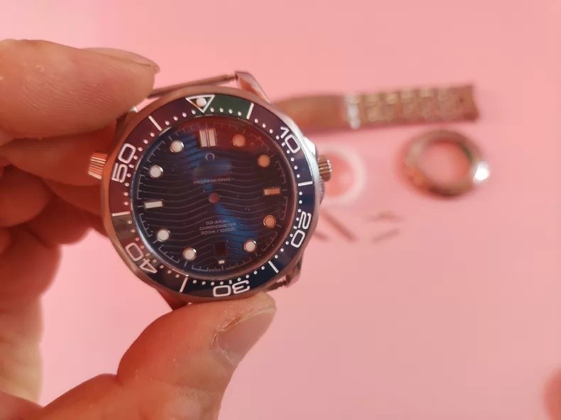 DIY SET for Ceramic Bezel Sapphire Black Dial Date
