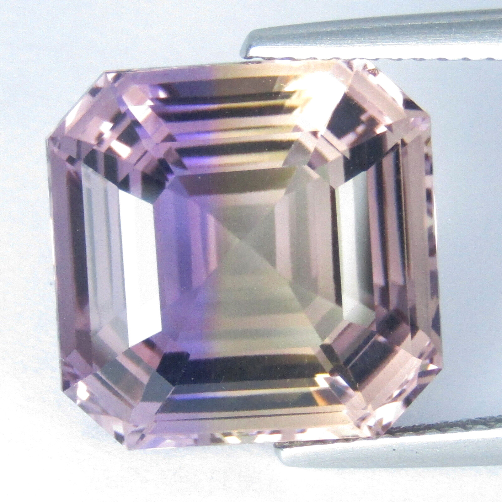 13.45Cts Fabulous Natural Bolivian Ametrine 13.8mm Asscher Cut Collection Gem