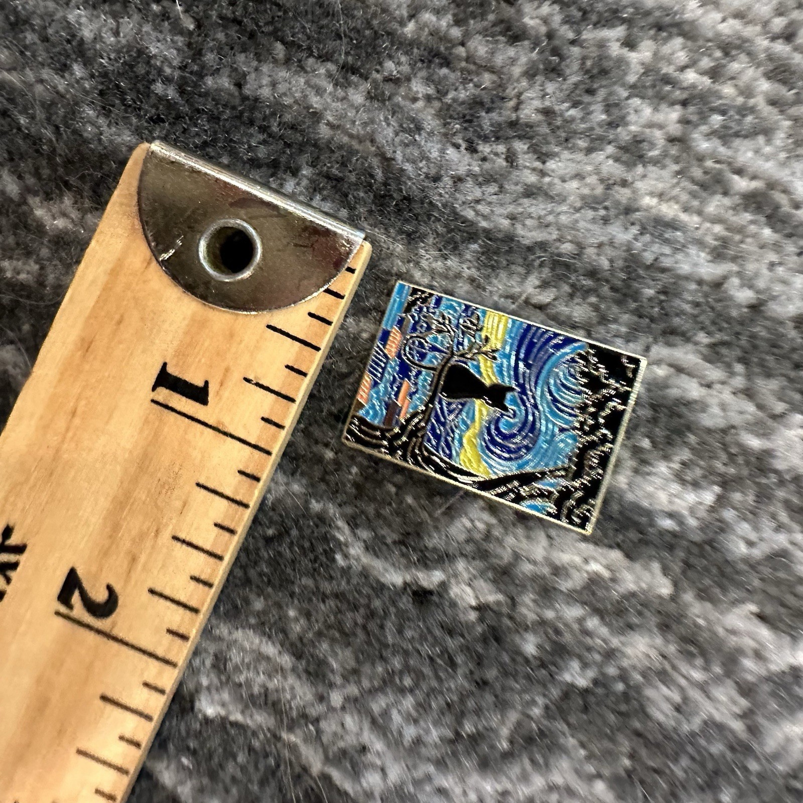 Cat Enamel Pin Starry Night With Black Cat In Tree Kitten Lapel Cat Lady Gift