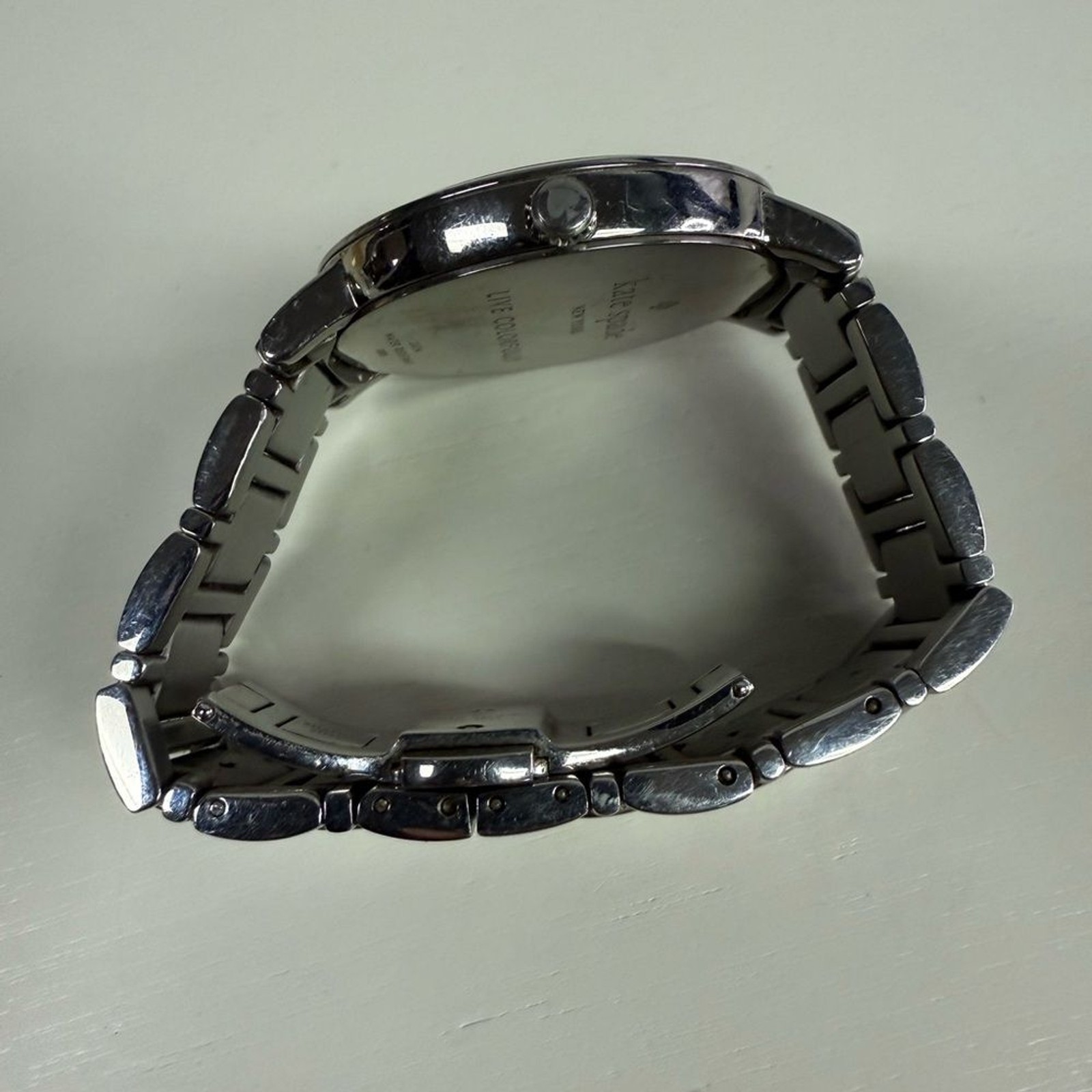 Kate Spade Silver Gramercy Watch & “Set In Stone” Hinge Bracelet 2 Piece Set