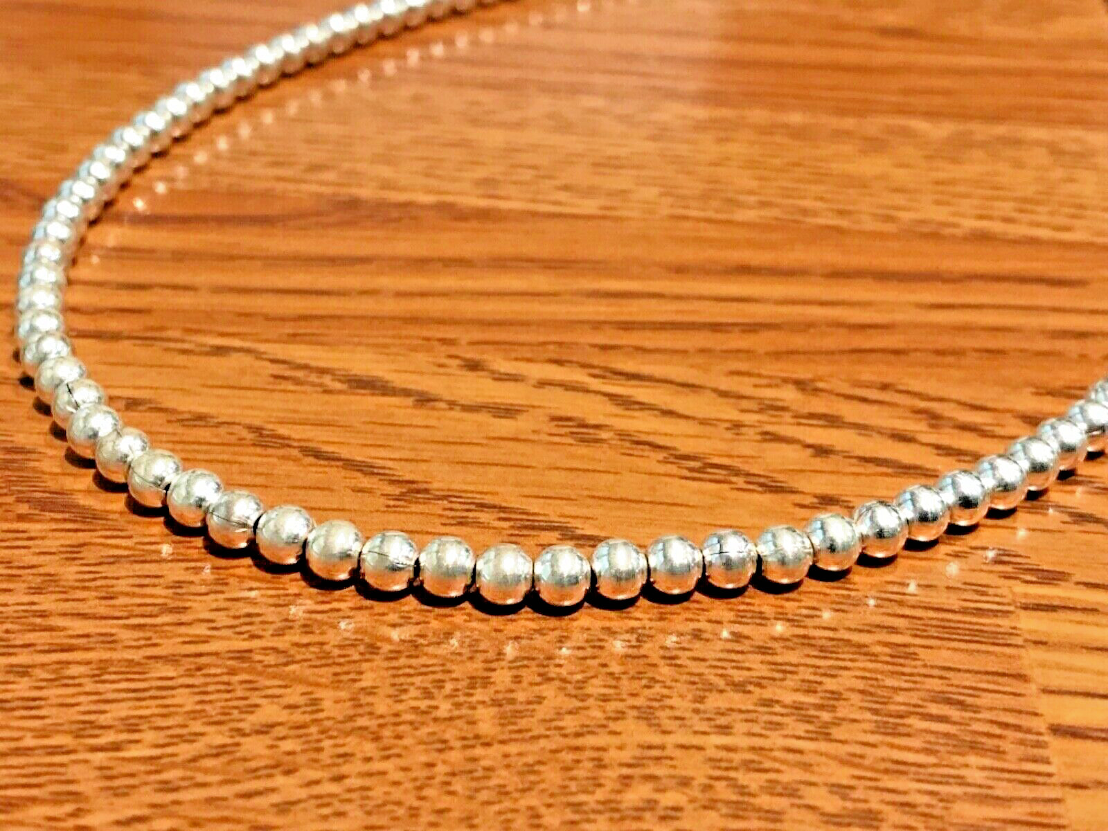 ☀️Lot 925 Sterling Silver Beaded Necklace Italy Necklace bracelet Marked Signed
