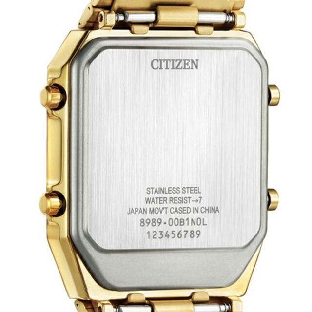 CITIZEN JG2103-56P Metallic Gold ANA-DIGI TEMP Analog Digital Vintage Watch Men