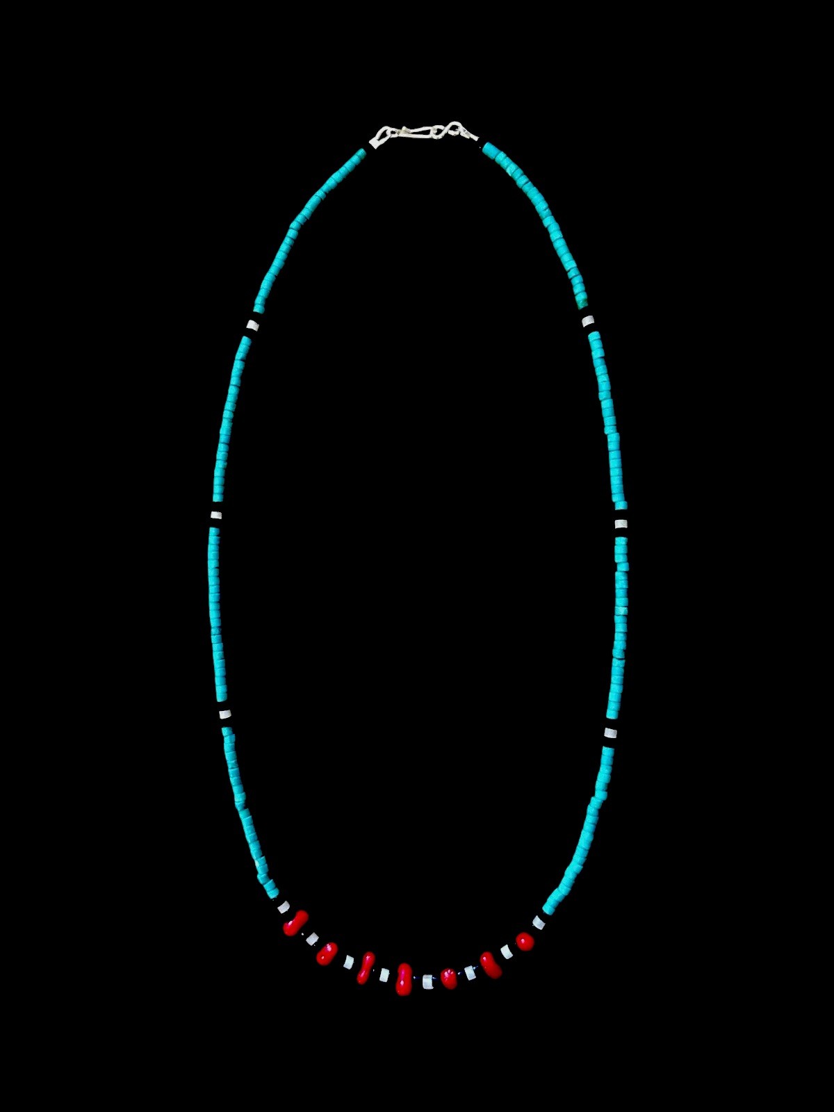 Native American Turquoise & Coral Heishi Neclace