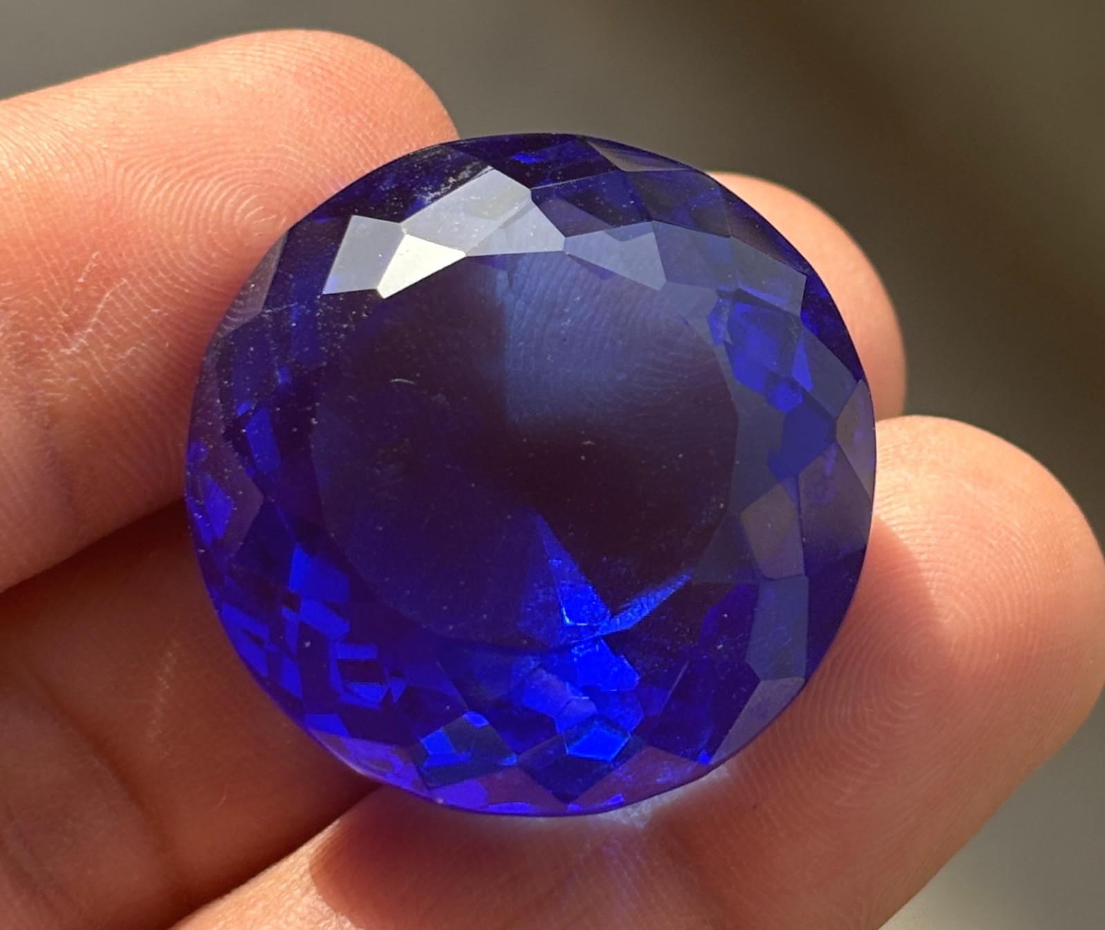 Certified 100 Cts Round Cut Blue Kashmiri Sapphire Loose Natural Gemstone Superb