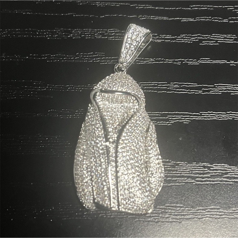 925 silver plated over stainless steel with 5A CZ Iced Out Hoodie Pendant