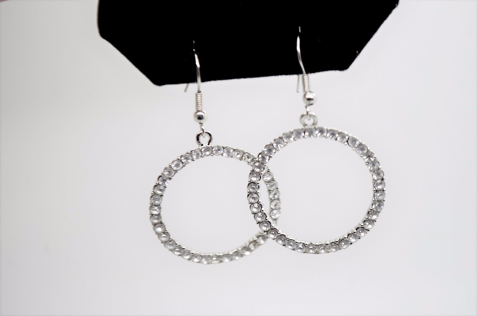 C332 Modern Style Rhodium Plated Clear Rhinestone Wedding Drop Fashion Earring