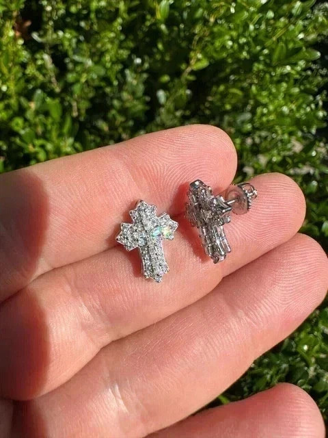 Engagement Stud Earrings Round Cut Simulated Diamond 925 Starling Silver