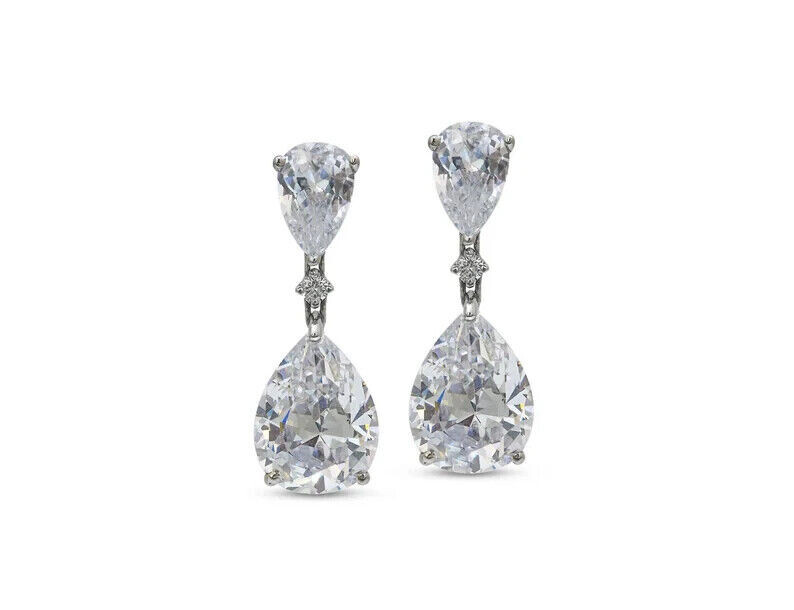 Queen Victoria Fashion Dangle Drop Earring With 6.50 CT Simulated Pear Sapphire