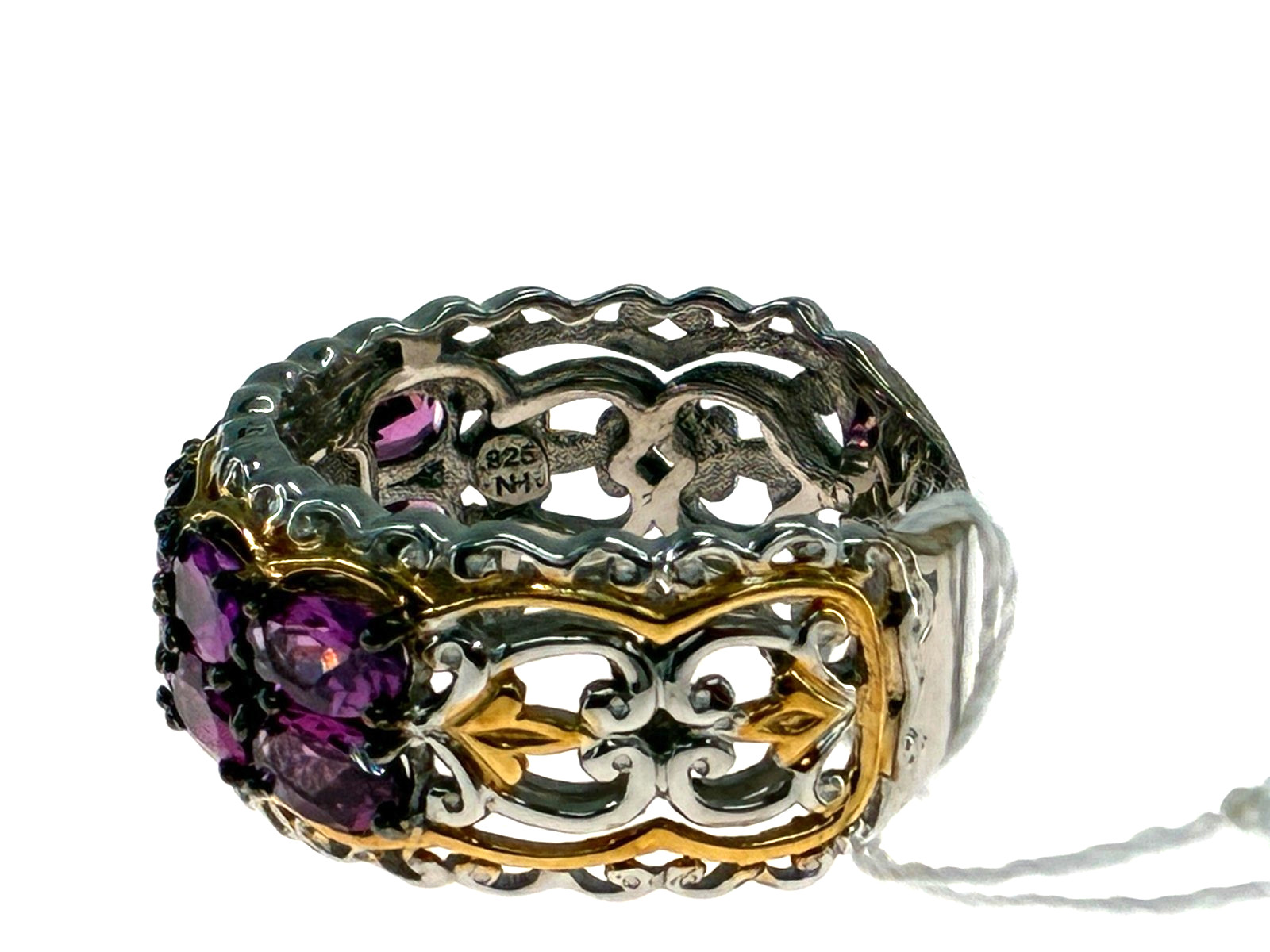 Michael Valitutti Gems en Vogue Color Change Garnet Gold Silver Palladium Ring 8