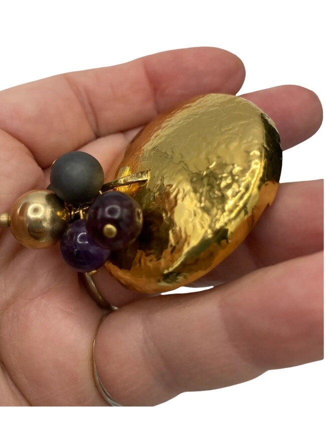 Vintage Susan Cummings Gold Over Sterling Gemstone Set Pin Earrings