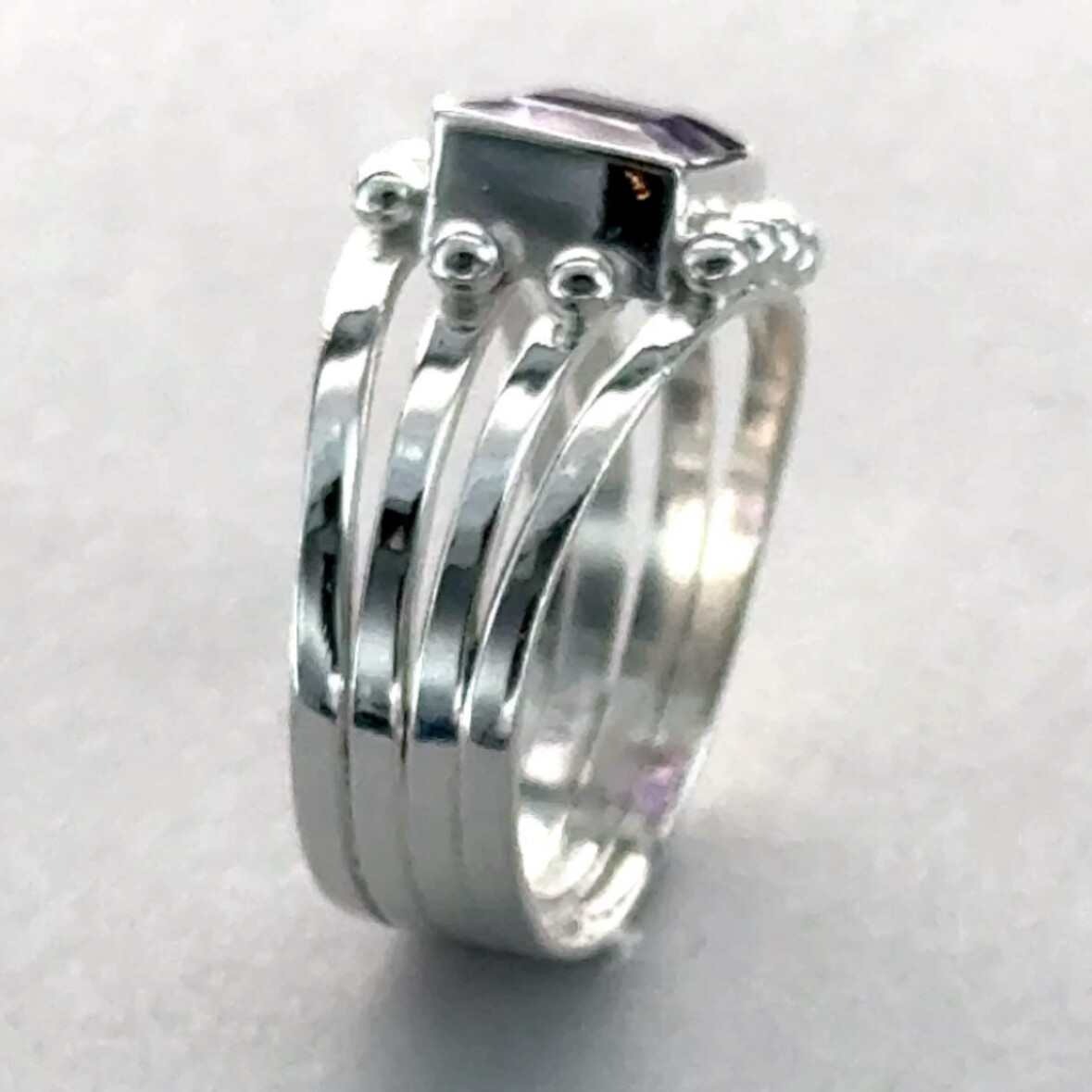 Square / Rectangle AMETHYST Ring – Multiple Sizes – 925 STERLING SILVER #9e